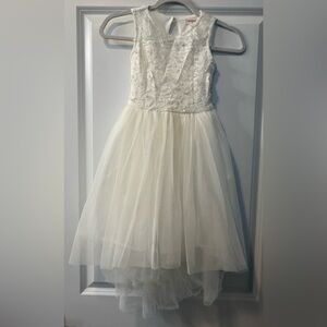 Kids Ivory Floral Lace Flower Girl Dress
